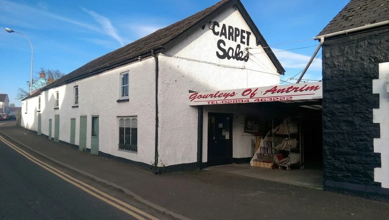 Gourley's carpet and vinyl showroom exterior in Antrim